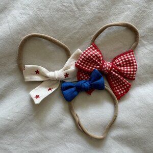 Little Poppy Co Baby Headband Bows - Red, White, and Blue Bundle